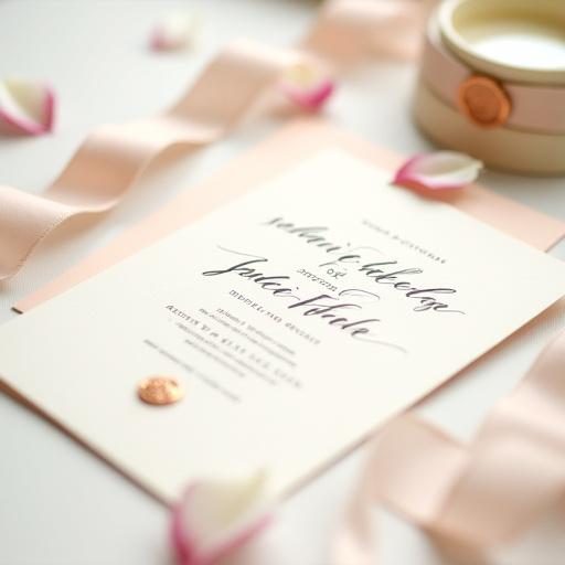 Elegant wedding invitation suite with calligraphy